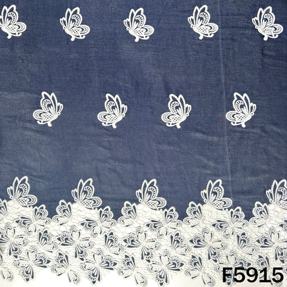 Thread Work Denim Cotton Fabric - F5915