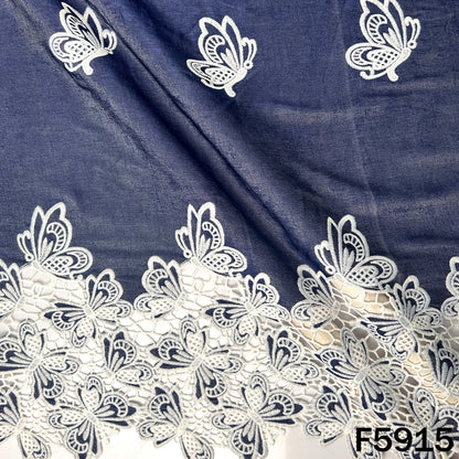 Thread Work Denim Cotton Fabric - F5915