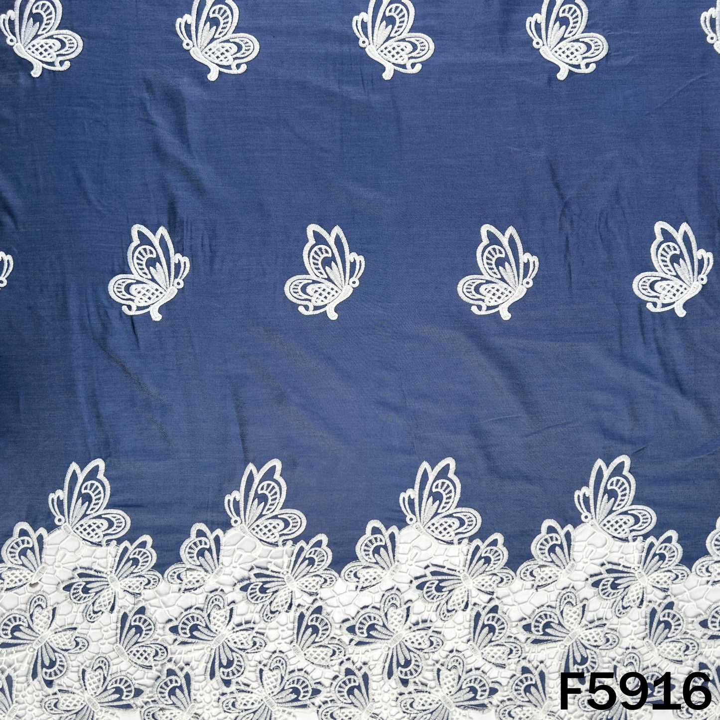 Thread Work Denim Cotton Fabric - F5916