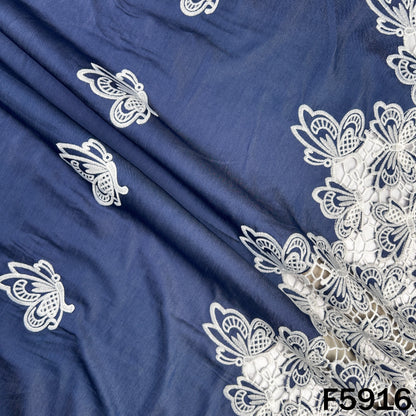 Thread Work Denim Cotton Fabric - F5916