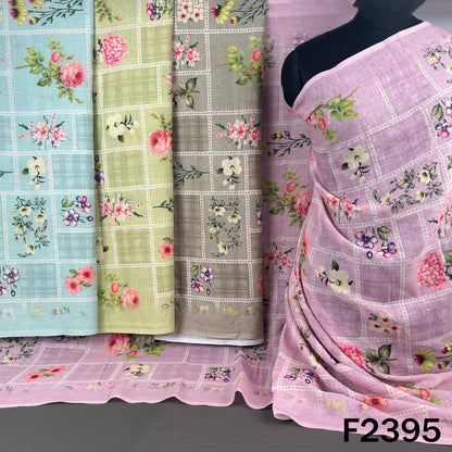 Printed Linen Cotton Dupatta - D2395