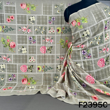 Printed Linen Cotton Dupatta - D2395
