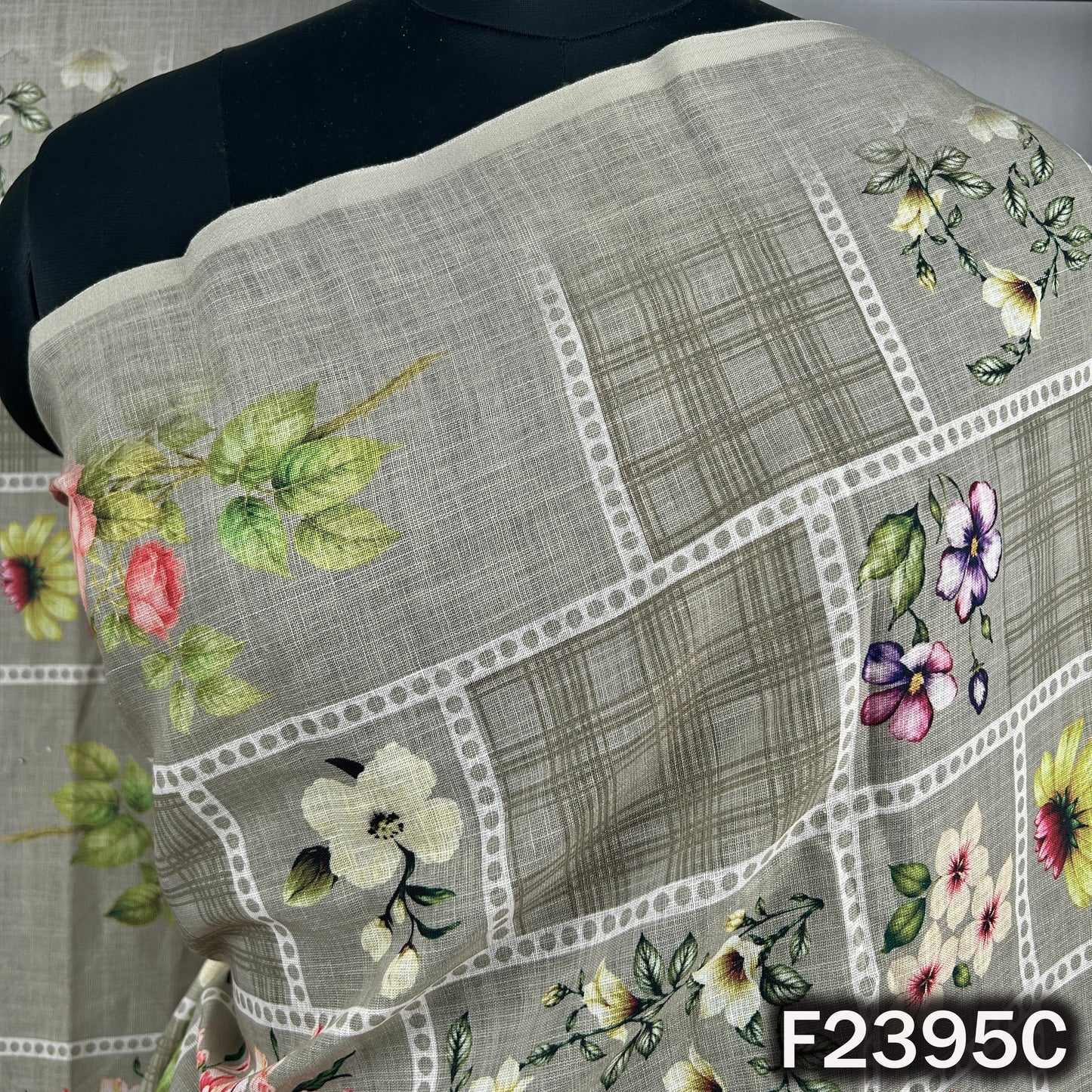 Printed Linen Cotton Dupatta - D2395