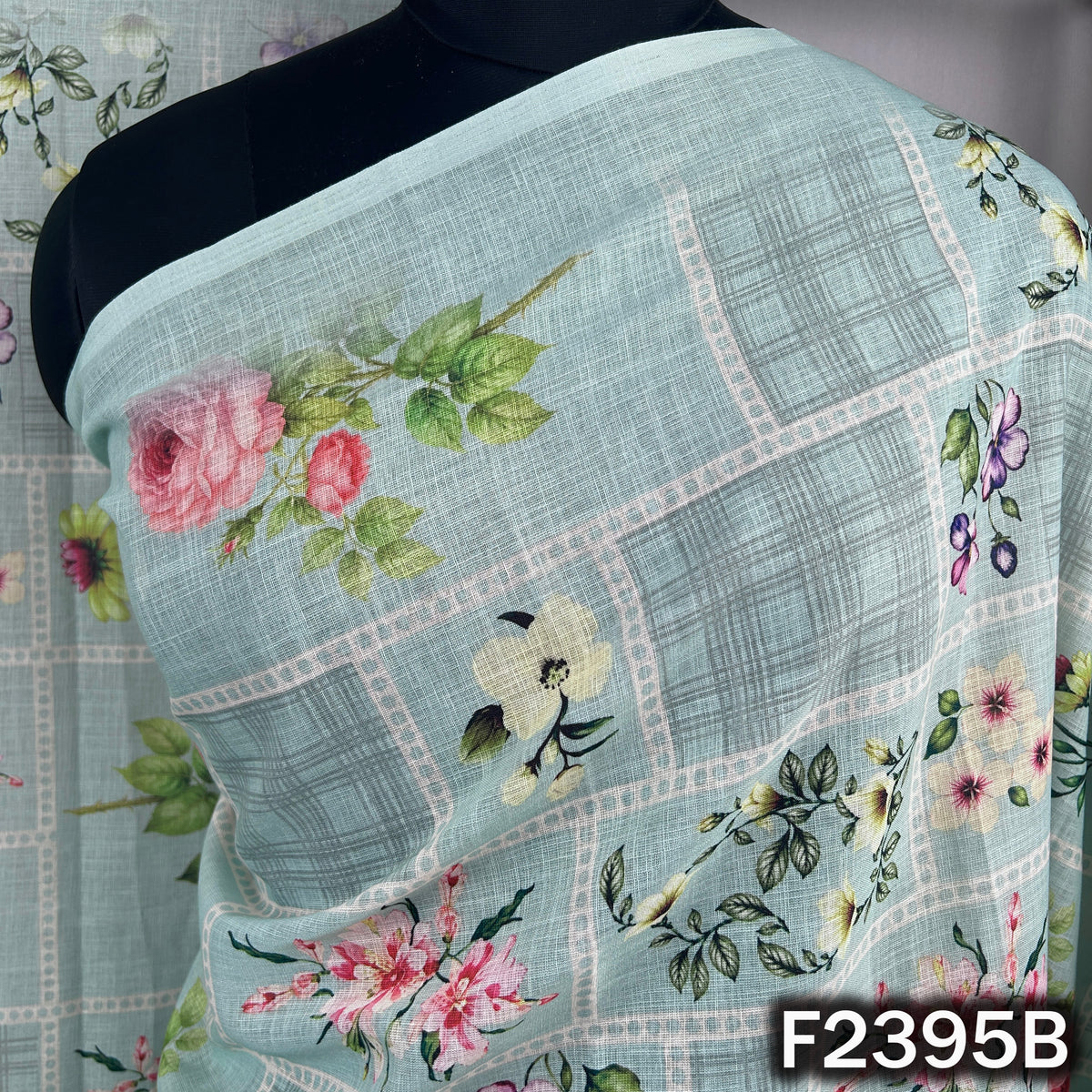 Printed Linen Cotton Dupatta - D2395