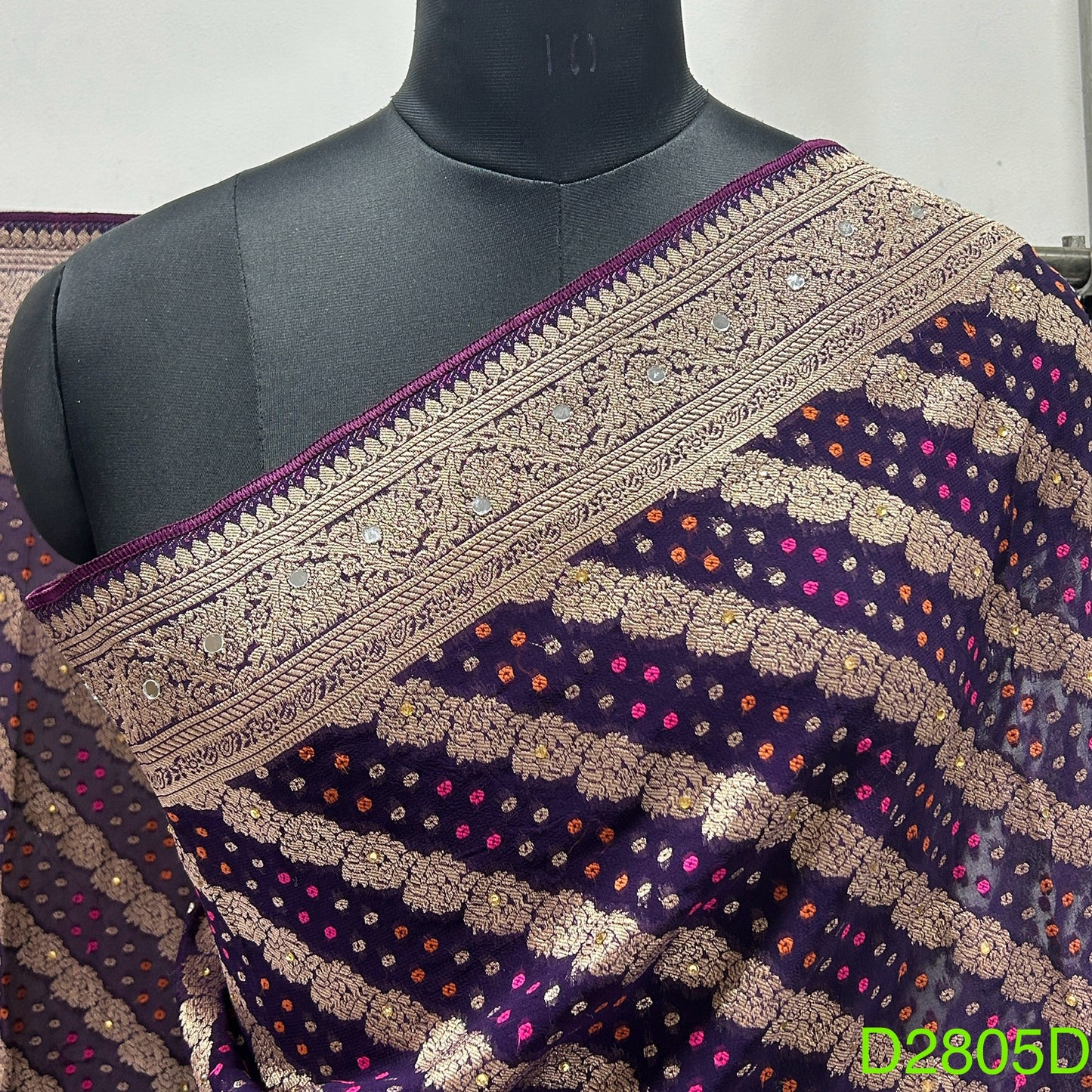 Banarasi Georgette Mirror Work Dupatta-D2805