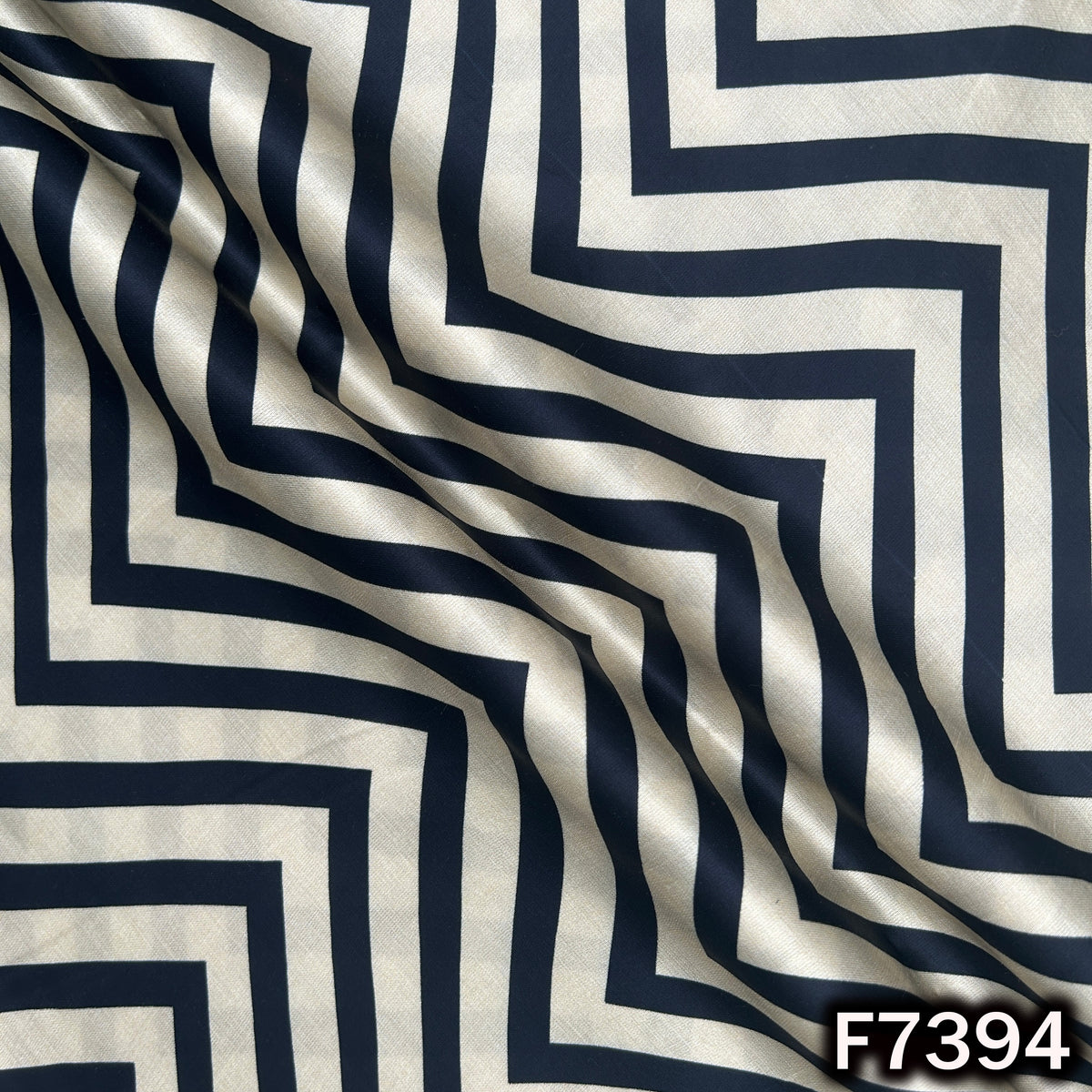 Zig Zag Modal Satin Fabric - F7394