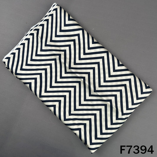 Zig Zag Modal Satin Fabric - F7394