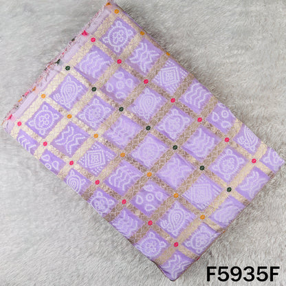 Zari Work Bandhani Print Dola Silk Fabric - F5935