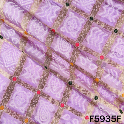 Zari Work Bandhani Print Dola Silk Fabric - F5935