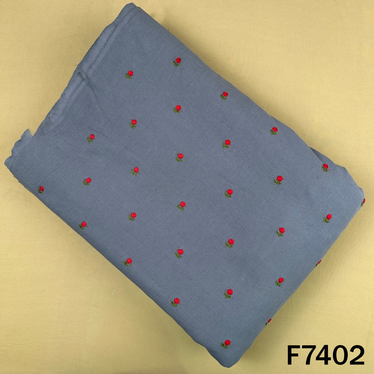 Thread Work Handloom Cotton Fabric - F7402
