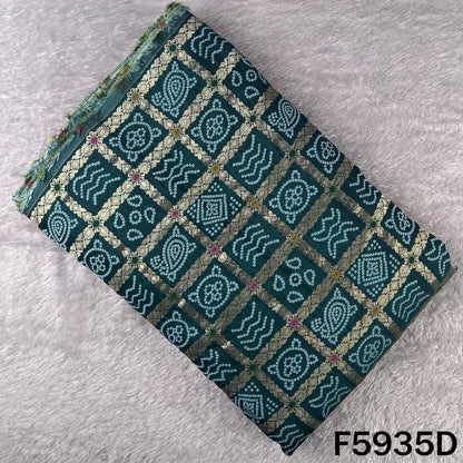 Zari Work Bandhani Print Dola Silk Fabric - F5935