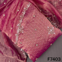 Cut Dana Zari Sequins Embroidered Crush Tissue Fabric - F7403