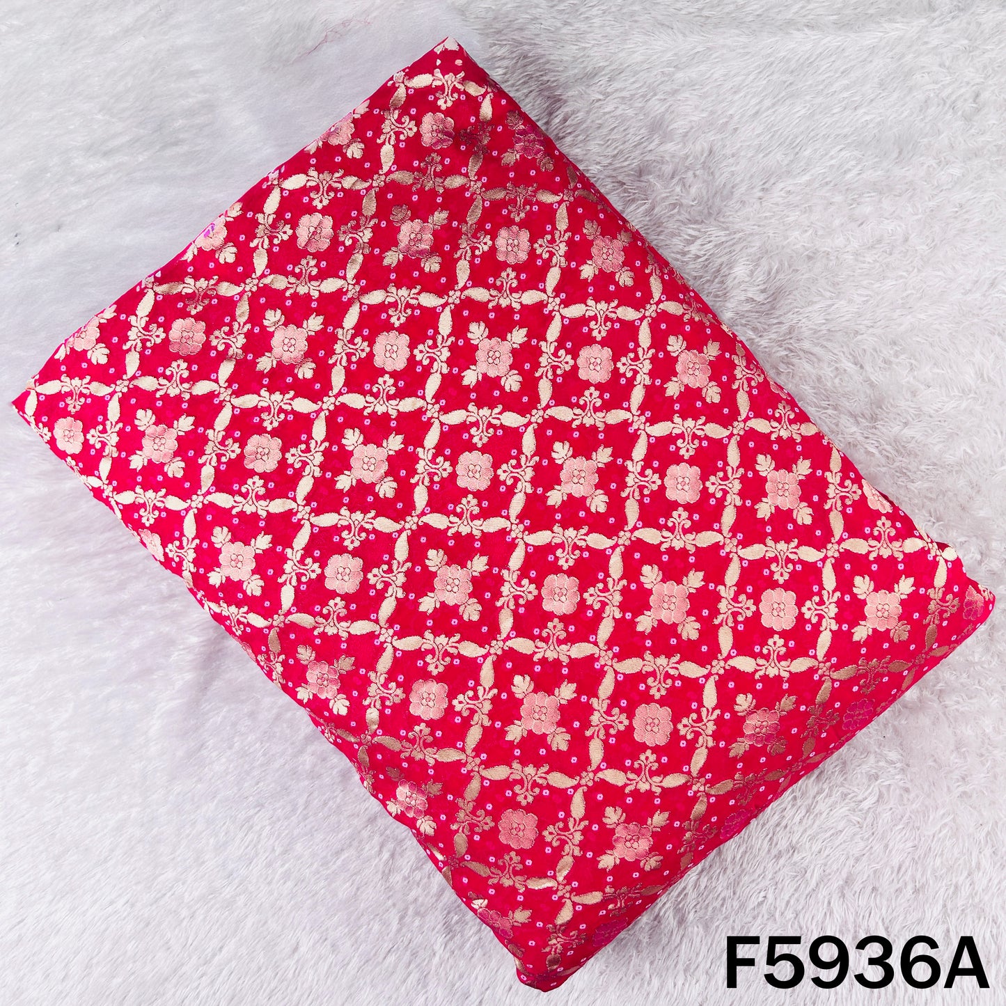 Zari Work Bandhani Print Georgette Fabric - F5936