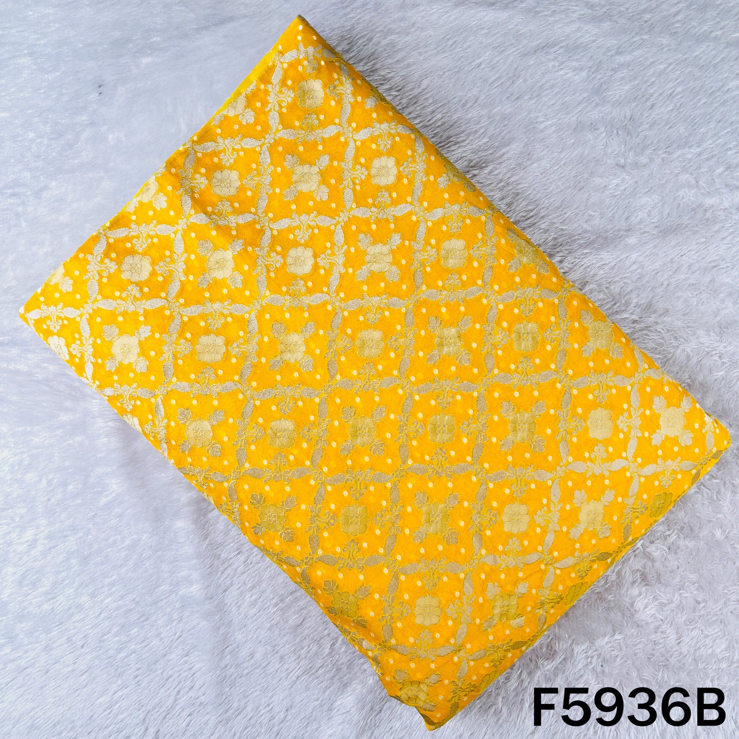 Zari Work Bandhani Print Georgette Fabric - F5936