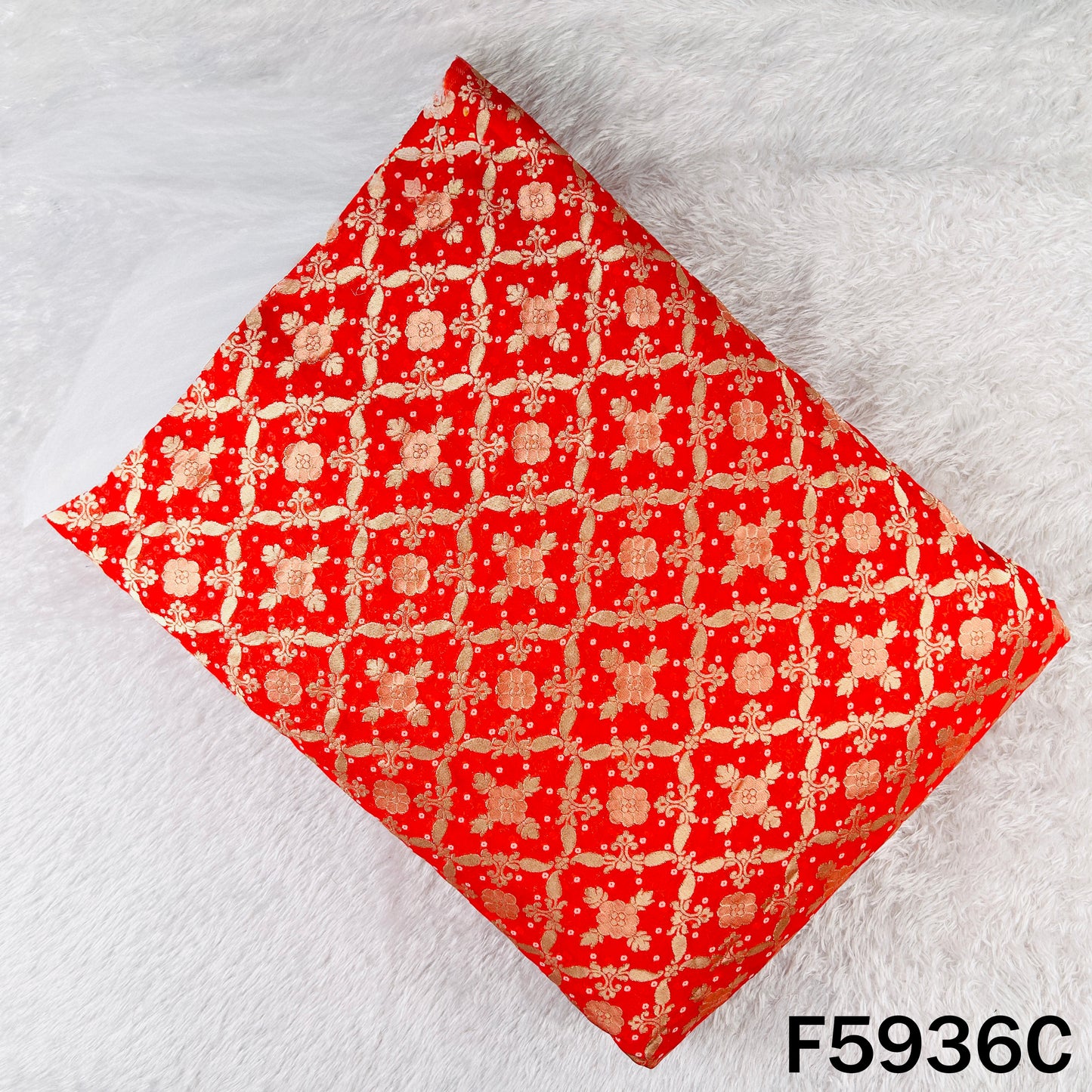 Zari Work Bandhani Print Georgette Fabric - F5936