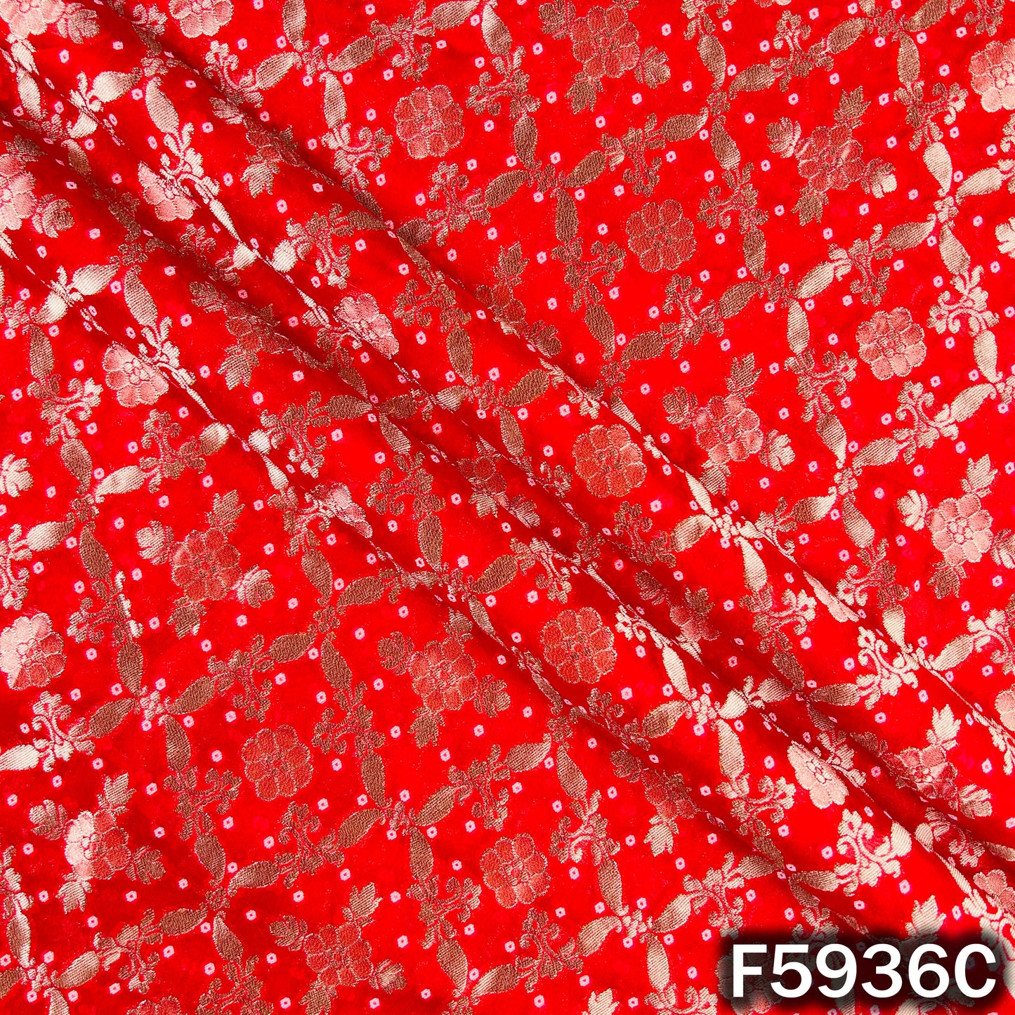 Zari Work Bandhani Print Georgette Fabric - F5936