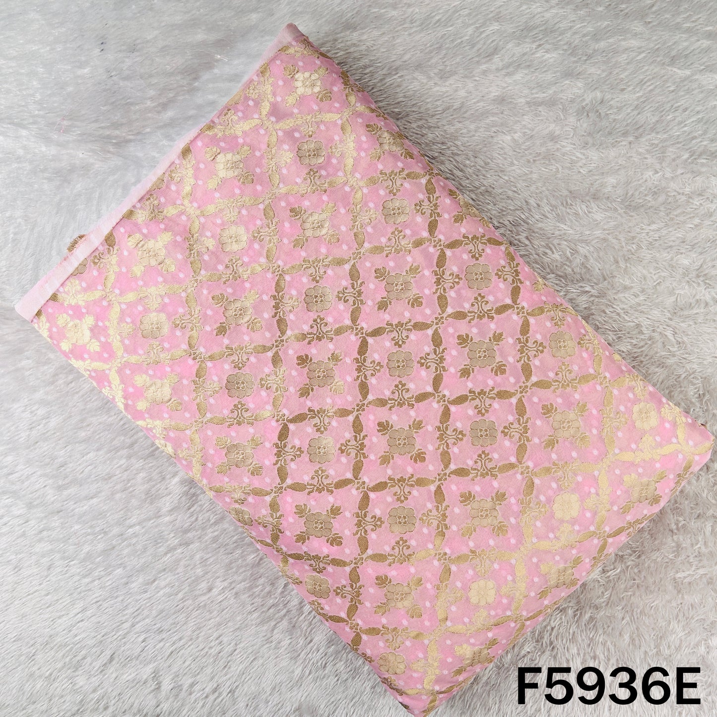 Zari Work Bandhani Print Georgette Fabric - F5936