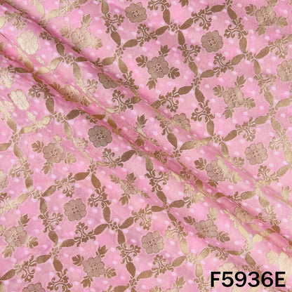 Zari Work Bandhani Print Georgette Fabric - F5936