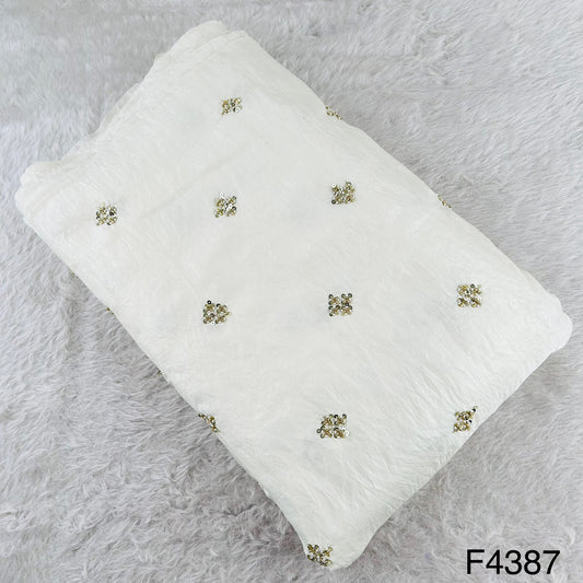 Cut Dana Zari Sequins Work shiny organza Fabric-F4387