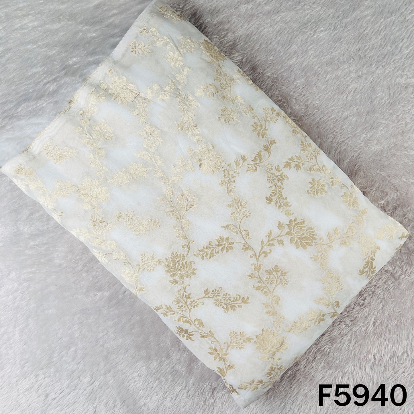 Dyeable Zari Work Georgette Fabric - F5940