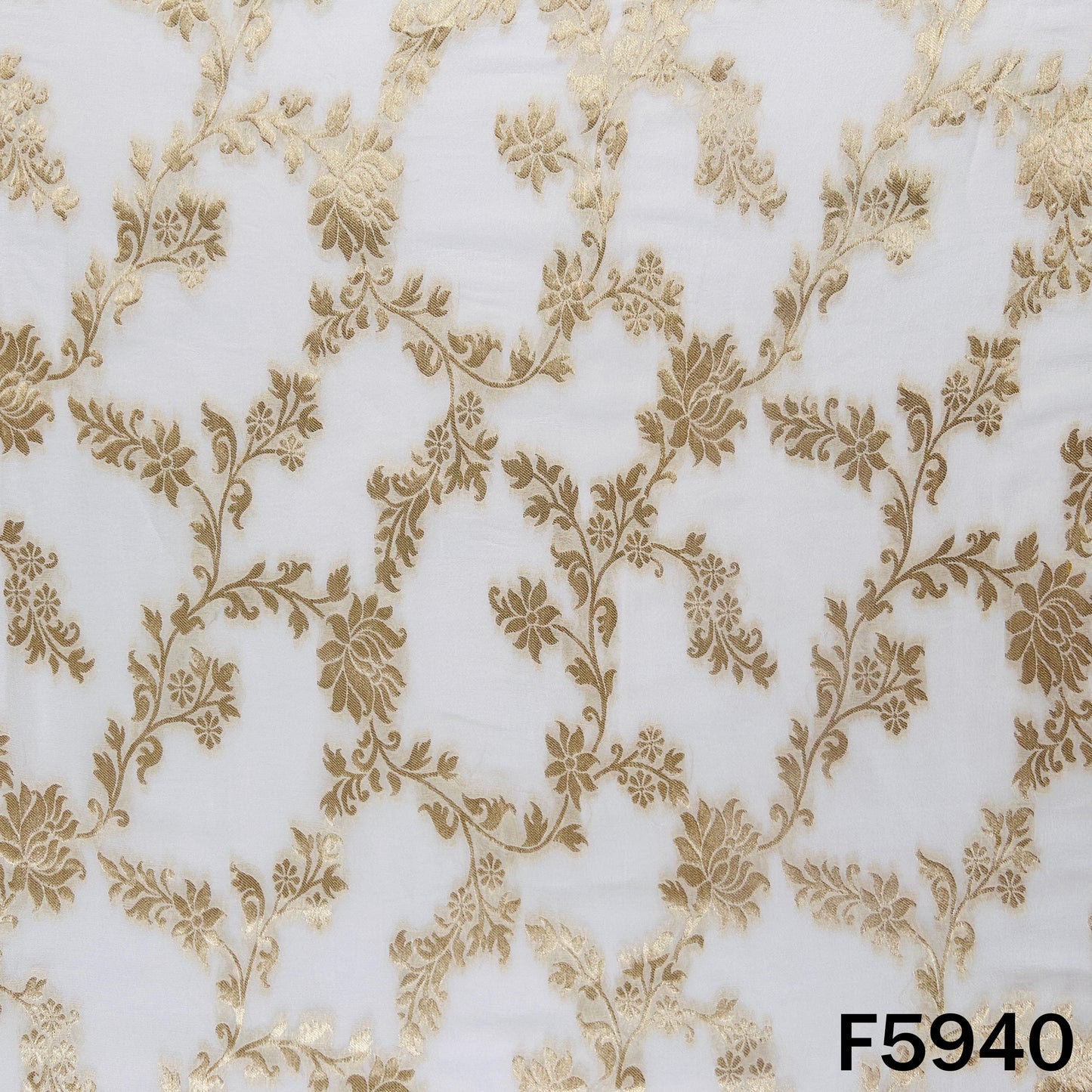 Dyeable Zari Work Georgette Fabric - F5940