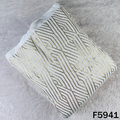 Dyeable Zari Thread Work Georgette Fabric - F5941