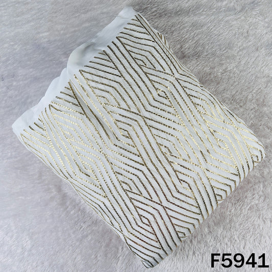 Dyeable Zari Thread Work Georgette Fabric - F5941