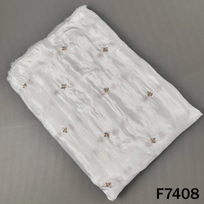 Dyeable Cut Dana Sequins Work Crepe Fabric - F7408