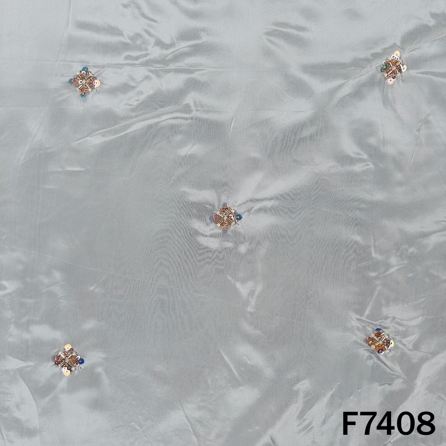 Dyeable Cut Dana Sequins Work Crepe Fabric - F7408