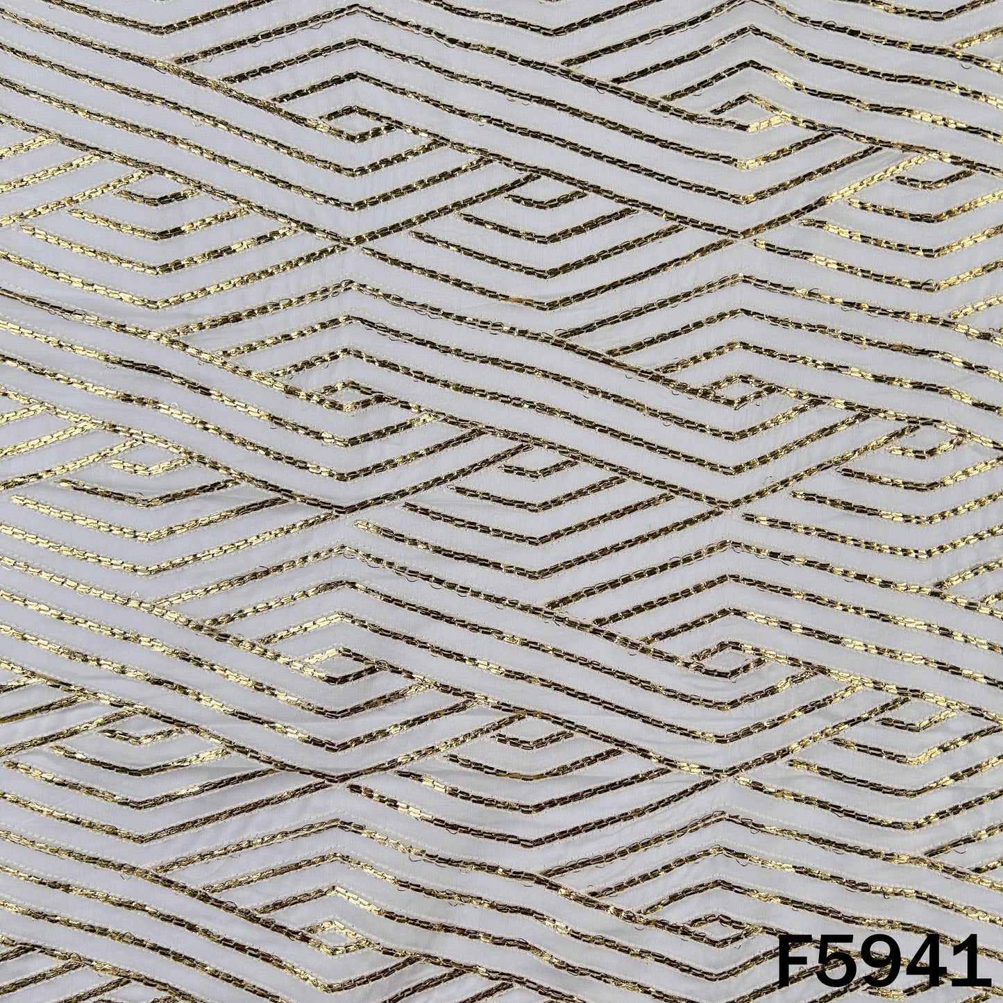 Dyeable Zari Thread Work Georgette Fabric - F5941