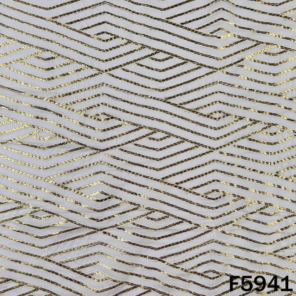 Dyeable Zari Thread Work Georgette Fabric - F5941