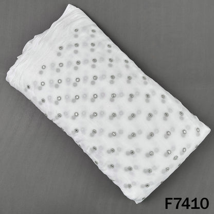Dyeable Zari Sequins Work Georgette Fabric - F7410