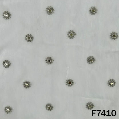 Dyeable Zari Sequins Work Georgette Fabric - F7410
