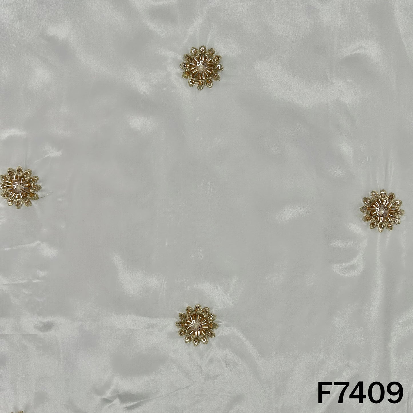 Dyeable Cut Dana Zari Sequins Work Upada Silk Fabric - F7409