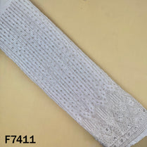 Dyeable Zari Thread Sequins Embroidered Georgette Fabric - F7411