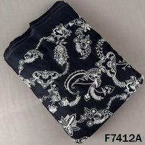 Thread Sequins Embroidered Linen Fabric - F7412