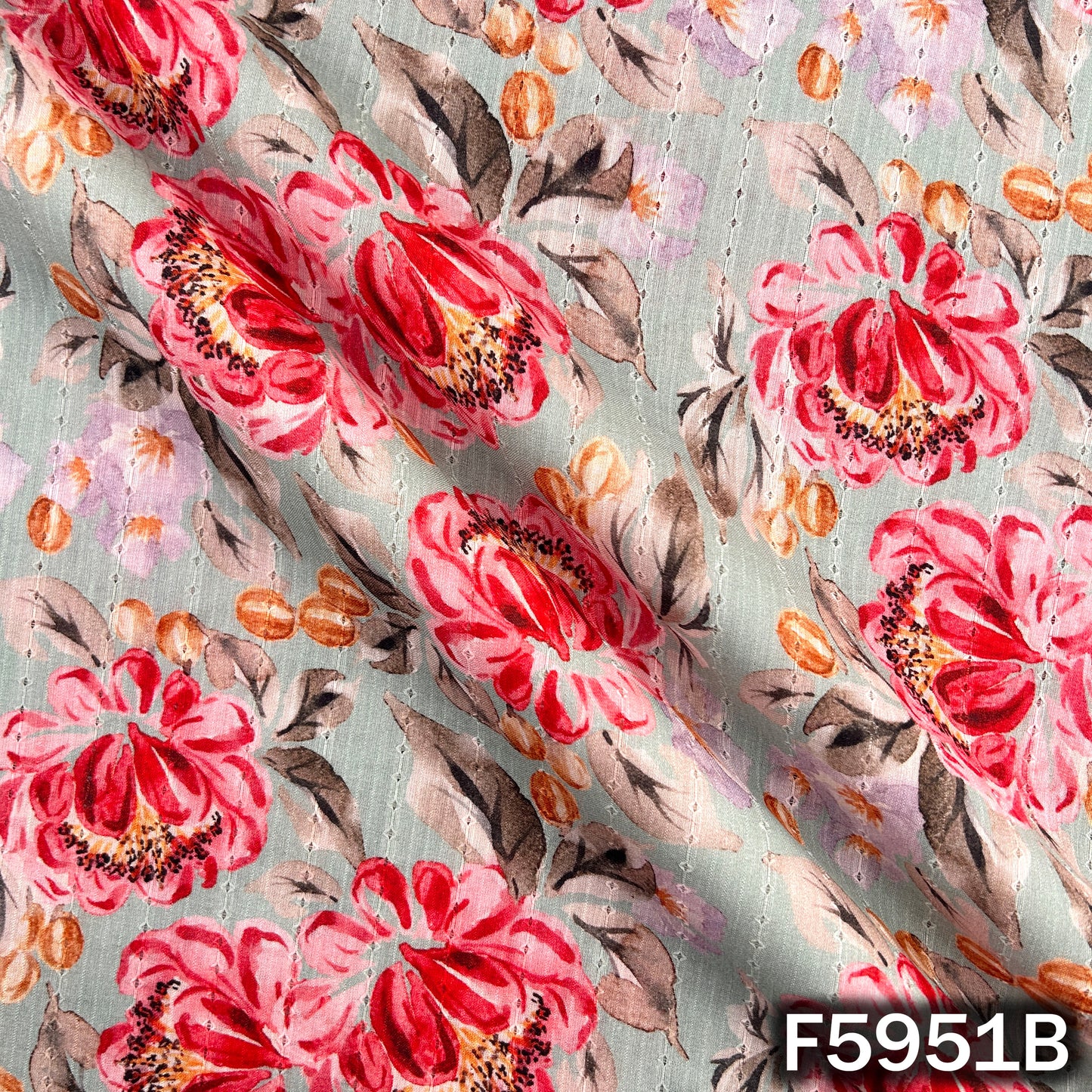 Digital Print Self Jacquard Cotton Fabric - F5951