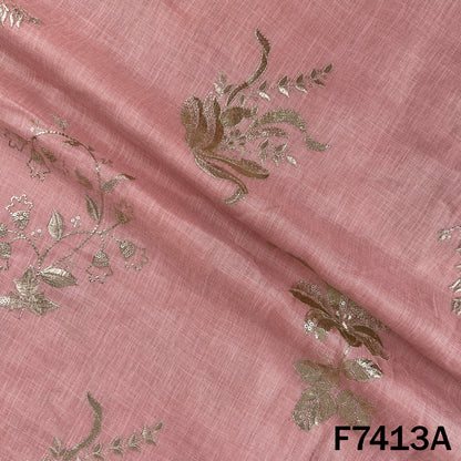 Zari Sequins Foil Work Linen Fabric - F7413