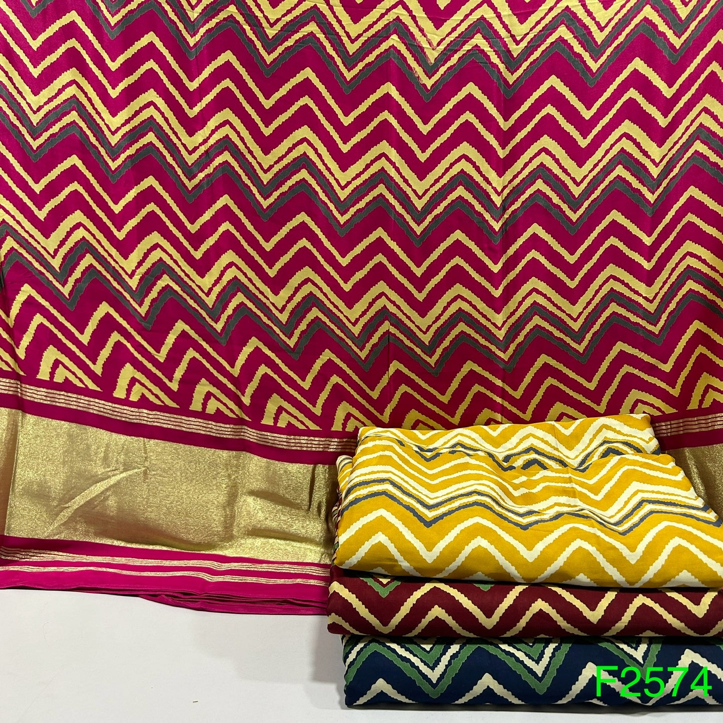 Printed Silk Satin Fabric-F2574