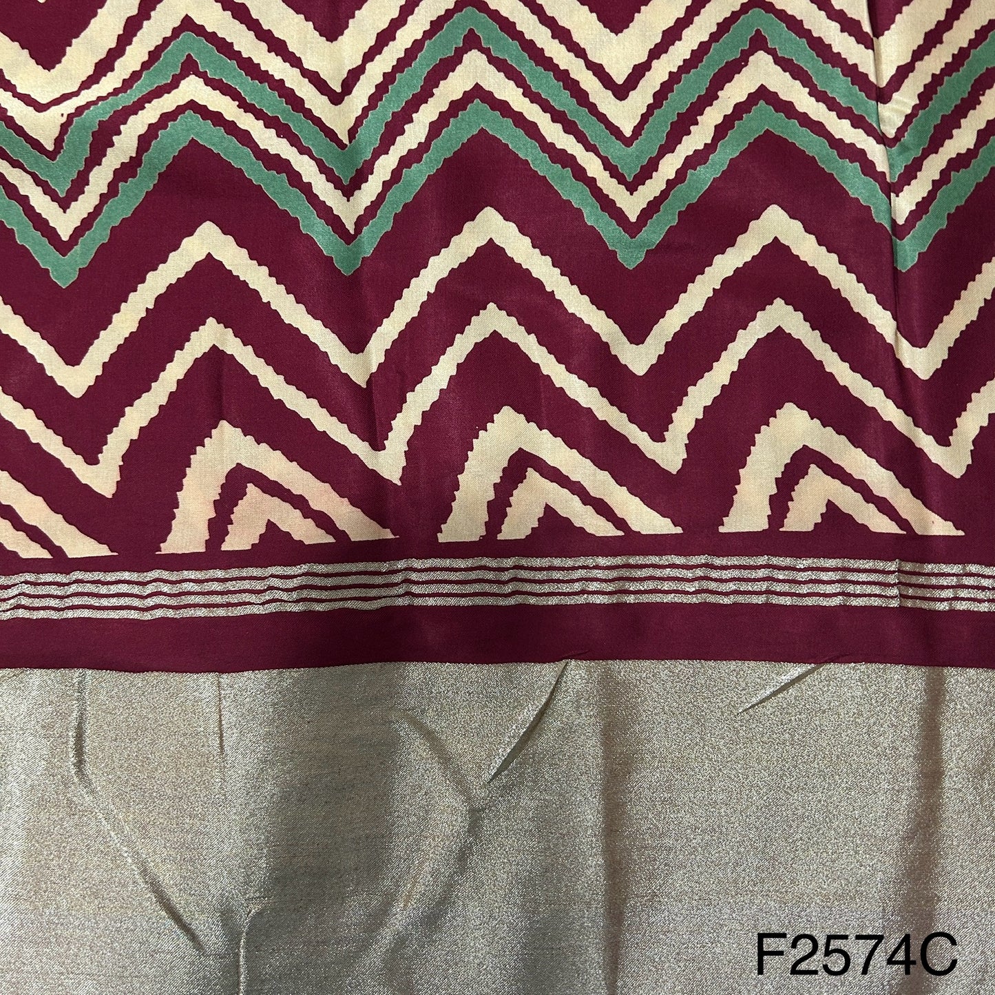 Printed Silk Satin Fabric-F2574