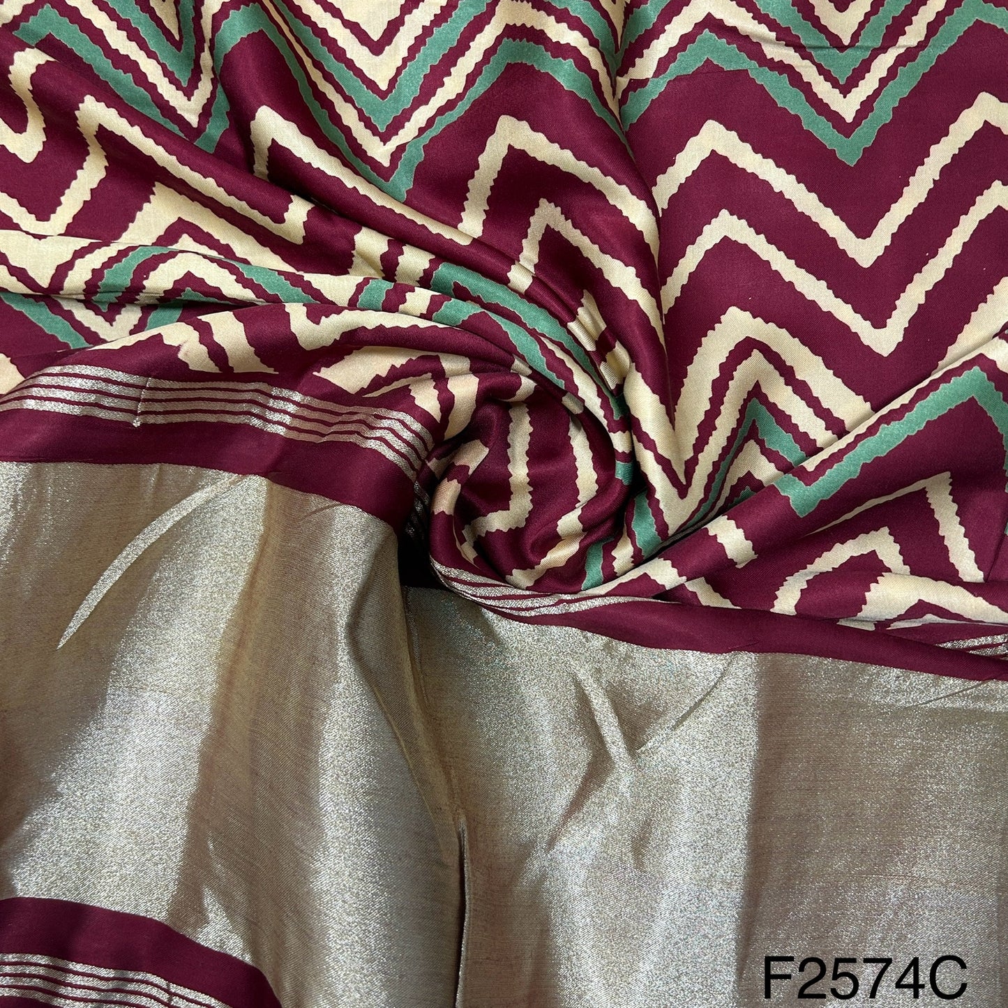 Printed Silk Satin Fabric-F2574
