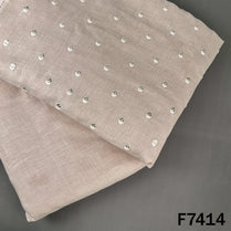 Thread Zari Buti Linen Fabric - F7414