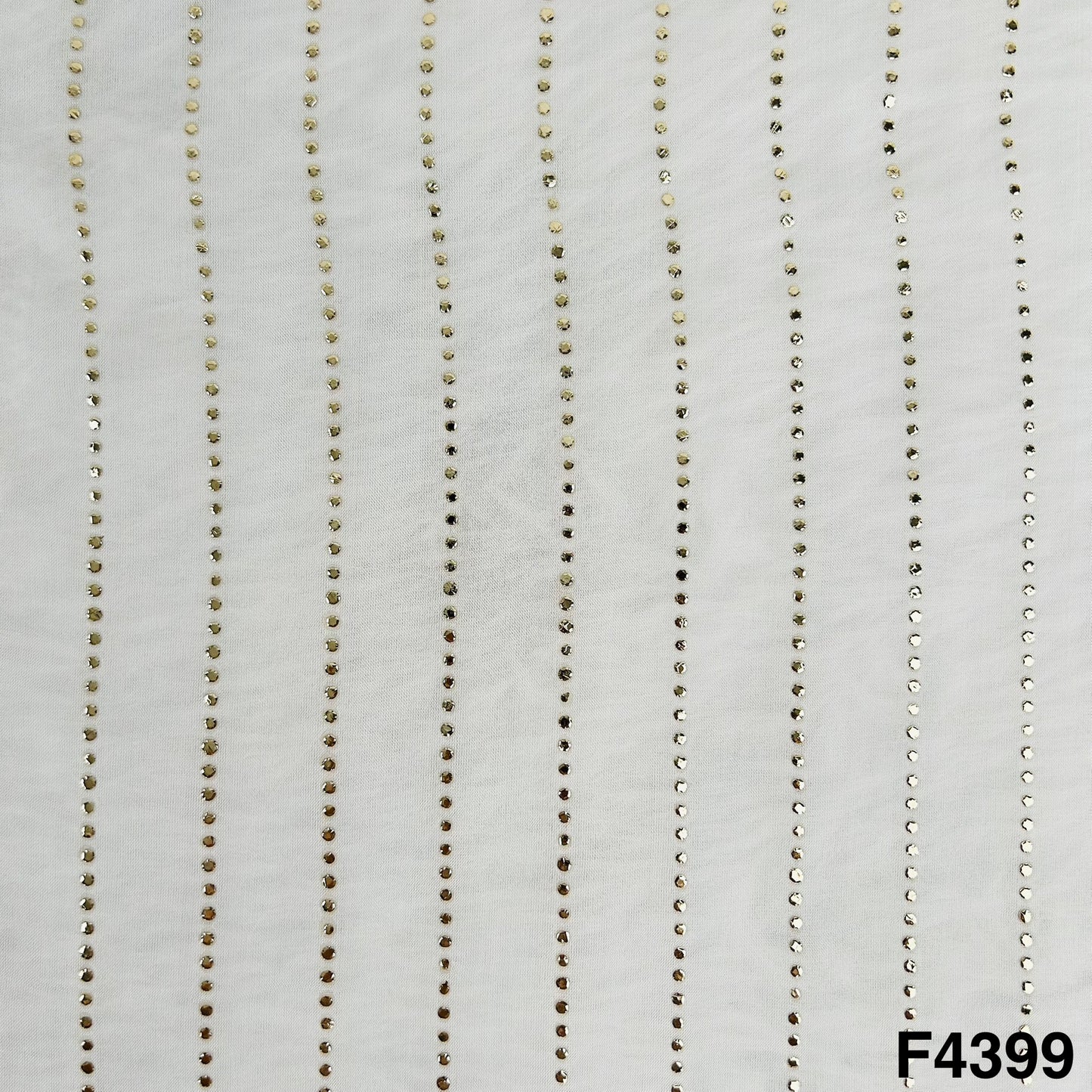 Dyeable Gold Pasted Mukaish Organza Fabric-F4399