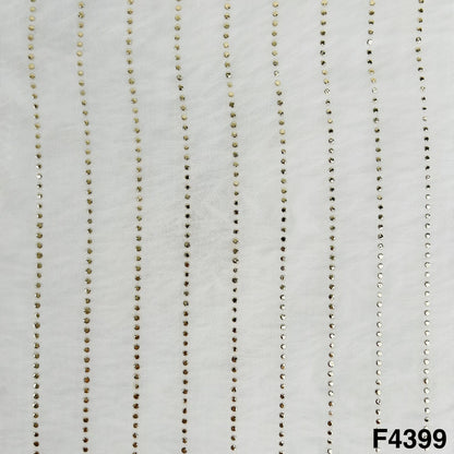 Dyeable Gold Pasted Mukaish Organza Fabric-F4399