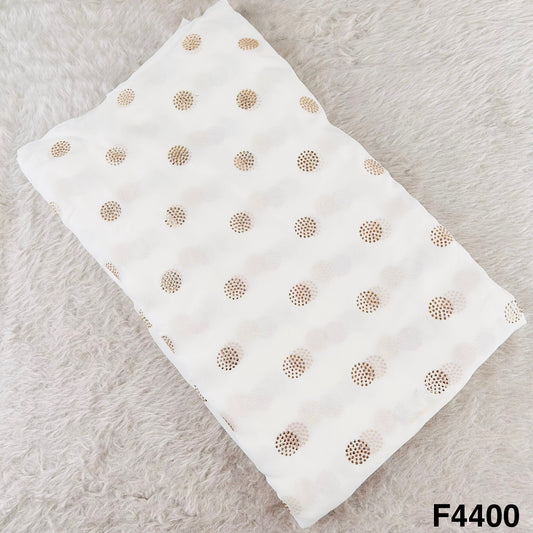 Dyeable Gold Pasted Mukaish Georgette  Fabric-F4400