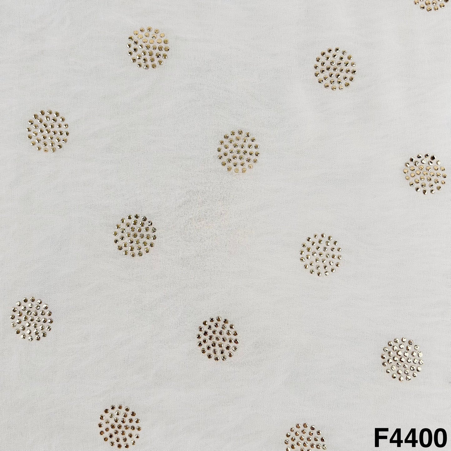 Dyeable Gold Pasted Mukaish Georgette  Fabric-F4400