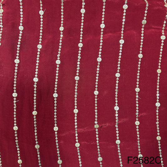Zari sequins Crepe Fabric-F2582
