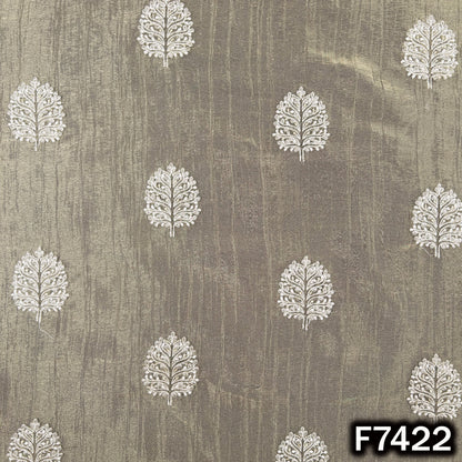 Thread Zari Sequins Work Crush Tissue Fabric - F7422
