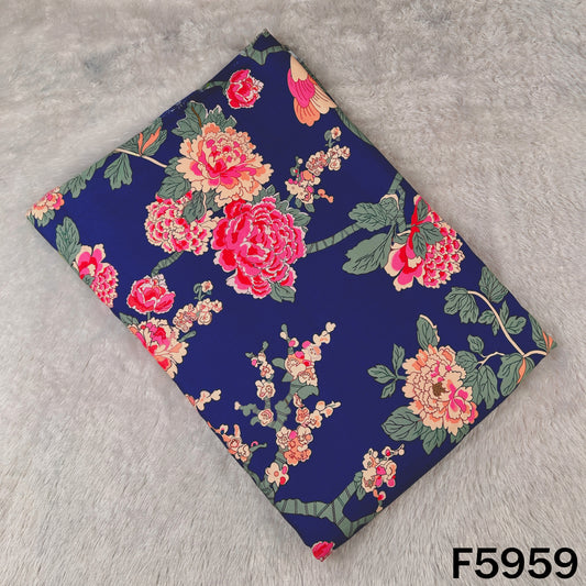 Floral Print Muslin Cotton Fabric - F5959