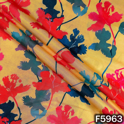 Floral Print Muslin Cotton Fabric - F5963